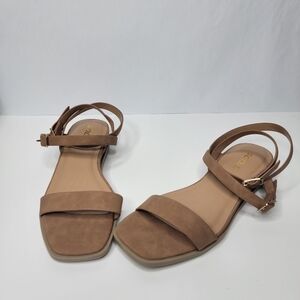 Soda Women's Brown Ankle Strap Wedge Sandals Size 7.5